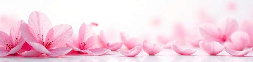 Soft pink petals against stark white background showcase, white, isolated