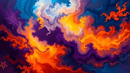 Color theory in psychology abstract image AI Generated