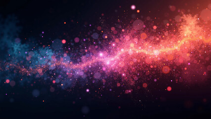 Naklejka premium Abstract Particle Explosion with Colorful Glowing Dots