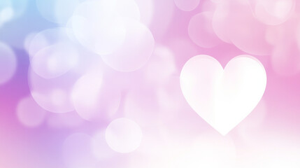 Fototapeta premium Soft pastel heart with bokeh lights in dreamy background