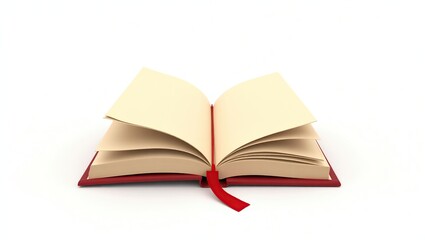Open Book with Red Cover and Bookmark