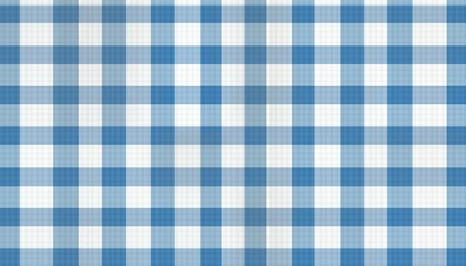 Blue and white gingham pattern. Seamless design. Classic checkered pattern. Suitable for tablecloth. Fabric textile. Home decor. Interior design. Background image. Visual pattern. Modern style.