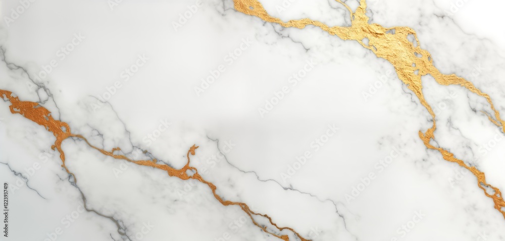 Poster high-resolution image of elegant white marble texture with subtle gold veins. luxurious natural ston