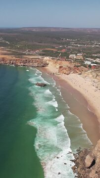 Aerial View of Sagres Beach. Algarve, Portugal