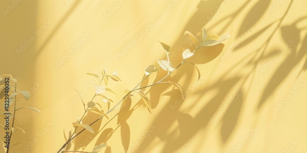 Poster A chic minimalist design with a soft pastel yellow background, Clean lines and abstract patterns, Modern minimalist style