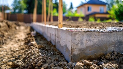 Cement Foundation: A thick, solid cement base used to ensure stability and proper weight distribution for buildings, offering a reliable foundation for any construction project.