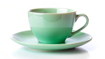 Obraz premium Green Teacup and Saucer