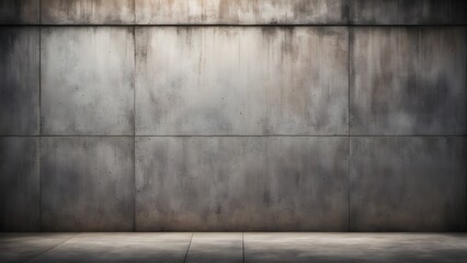 Fototapeta premium Grungy concrete wall and floor background with subtle lighting.