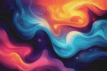 Obraz premium Abstract background featuring colorful swirls and patterns in vibrant hues for creative design projects and artistic inspiration