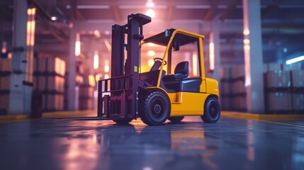 Warehouse Forklift: A robust vehicle used for lifting and moving heavy pallets and goods, making it essential for material handling in warehouses and industrial settings.
