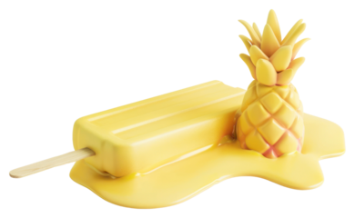 PNG Melting pineapple popsicle art