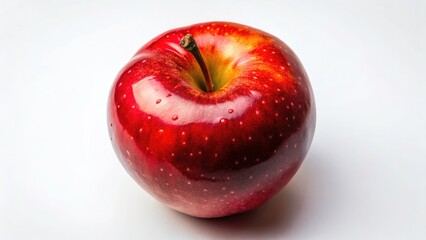 Drone Photography: Close-Up Red Apple on White Background - High-Resolution Aerial Image