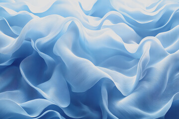 Fototapeta premium Blue background with white waves creating a dynamic and fluid pattern illustrating movement and tranquility in a minimalist design
