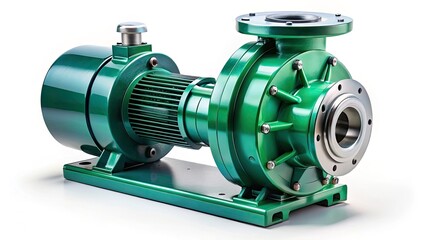 Isolate Centrifugal Pump, White Background, Industrial Equipment, Machinery Photography, High-Resolution Image