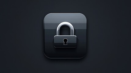 Dark Padlock Icon: Digital Security and Privacy Protection