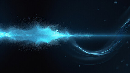 Obraz premium Water droplets, dewdrops, splashes, graceful, curved, technological, dreamy gradient, cool, background, template