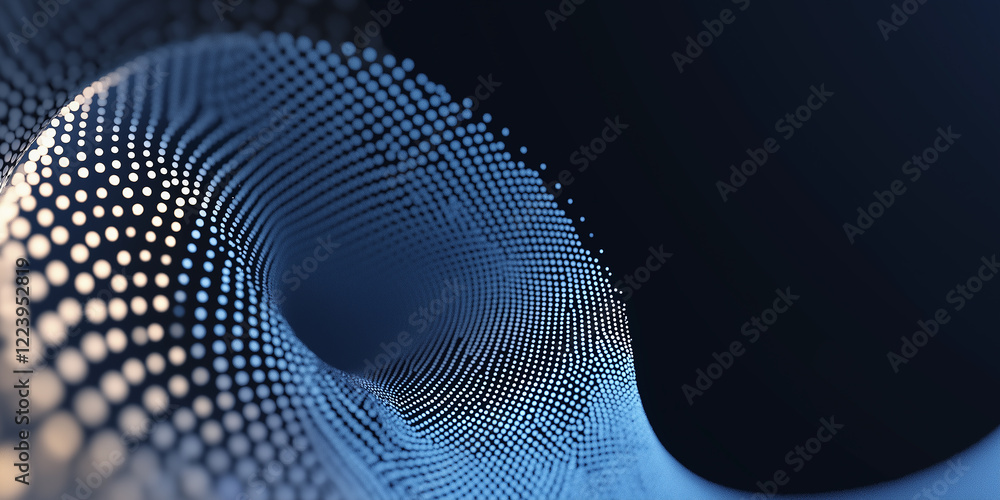 Aufkleber abstract wave of glowing dots in motion