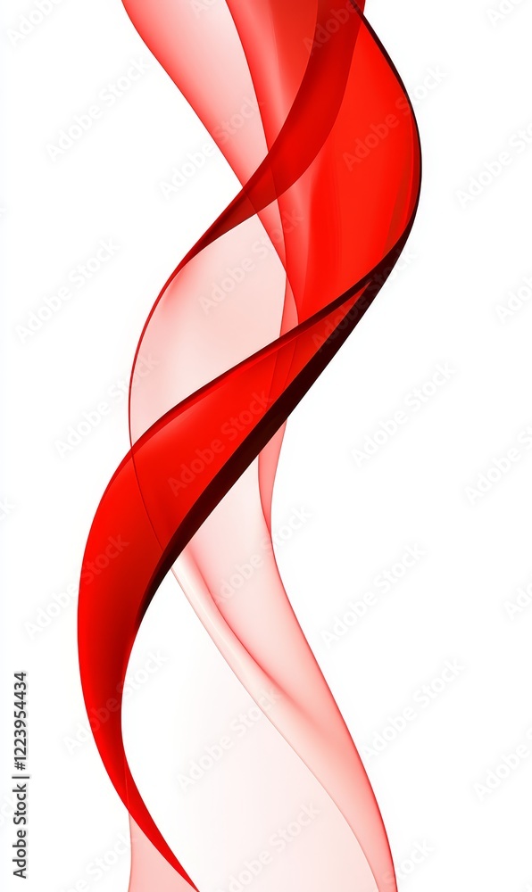 Poster abstract red wave swirl design.