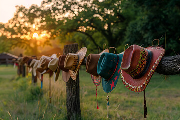 western party theme, cowboy hats hanging, fiddle tunes playing, and warm friendship define this joyous texas independence day celebration