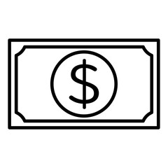 Obraz premium ドルのお金、紙幣のアイコンイラスト