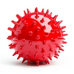 Red spiky ball isolated on white background. (1)