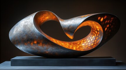 Illuminated Abstract Sculpture: A Modern Masterpiece