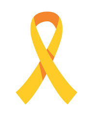 Yellow awareness ribbon symbol