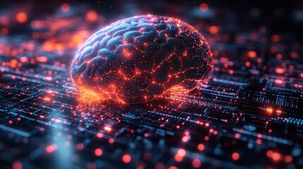 Digital Brain: AI, Neural Network, Technology, Circuit, Data Processing, Innovation