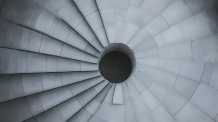 Naklejka premium Circular staircase descending, building interior