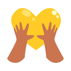 Obraz premium Hands holding yellow ribbon for cancer support