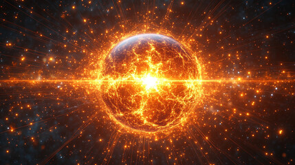 A burst of light traveling at incredible speed with a modern, minimalistic tone set against a blurred, empty background, offering a sense of motion, chaos, and the power of unexplained energy

