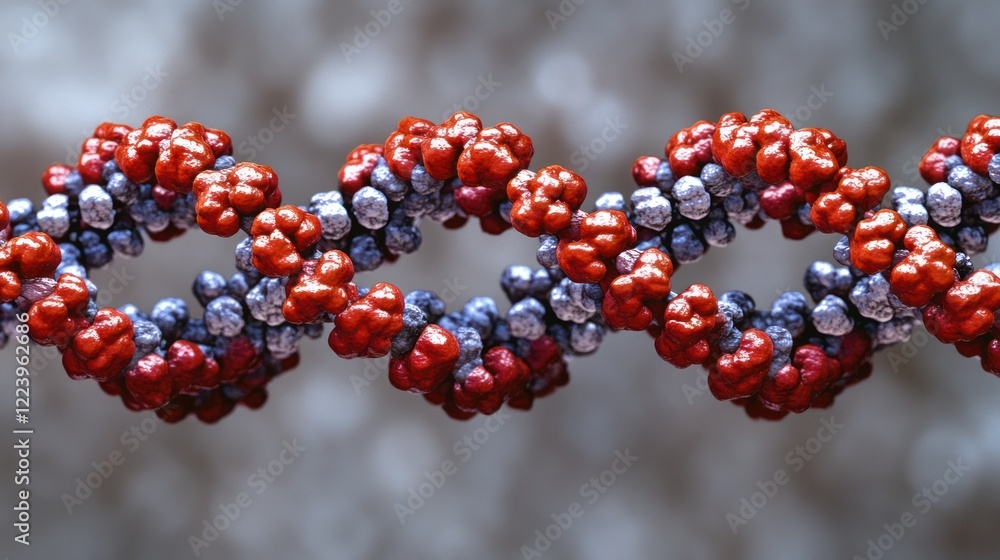 Poster microscopic 3d rendering of dna helix.