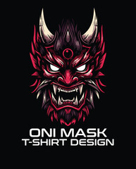 Oni Mask Vector T Shirt Design