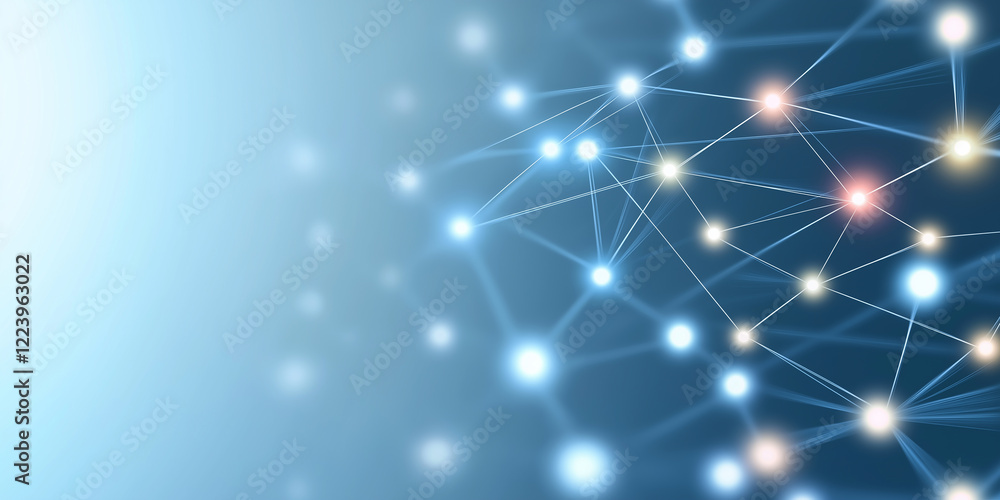 Poster Network connecting points of light expanding communication and technology