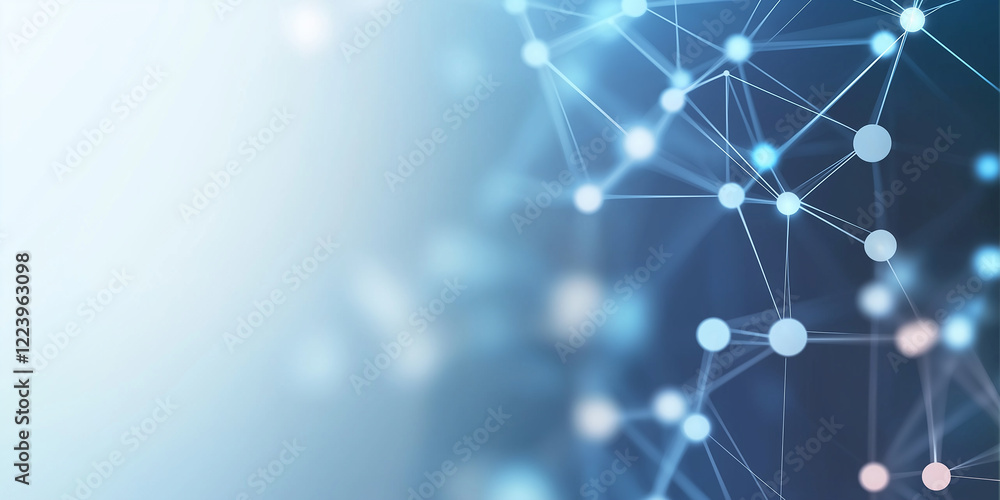 Poster Network connecting points with lines creating futuristic plexus background