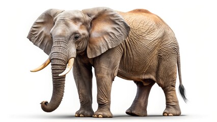 Obraz premium African Elephant on White Background