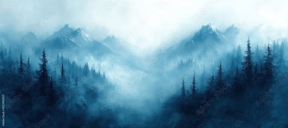 Aufkleber abstract blue gradient background with soft light beam and grainy texture for modern design