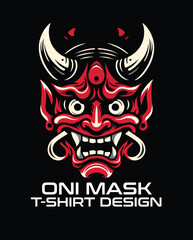 Oni Mask Vector T Shirt Design