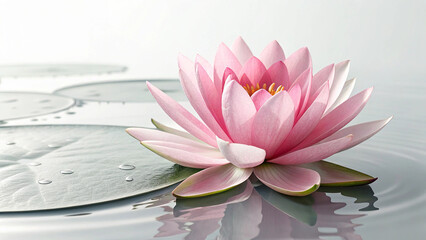 pink lily blossom on the water's surface
