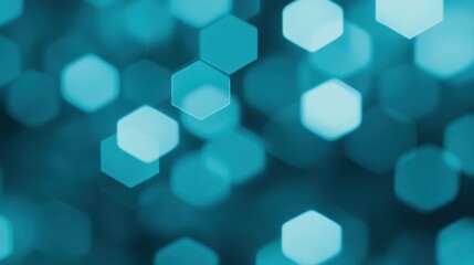 A visually intriguing blue hexagonal pattern with soft bokeh effects, creating a sense of depth and calmness.