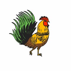 rooster isolated on white background