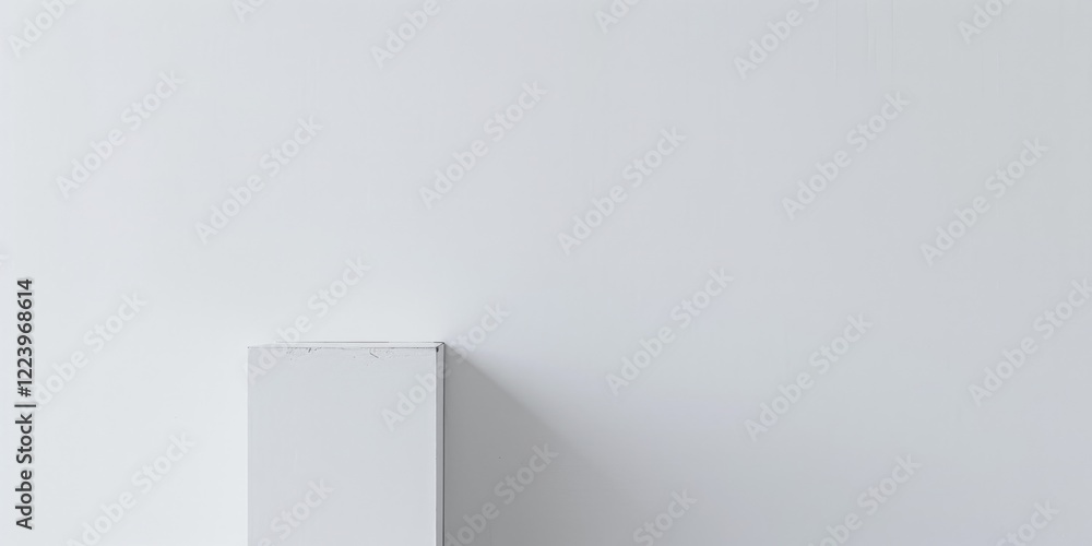 Poster A clean and simple design featuring a stark white backdrop, Minimalist patterns and typography in a balanced layout, Modern minimalist style