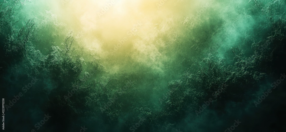Poster dark green and gray gradient soft background ethereal minimalist design