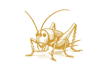 Crickets hand drawn Illustration Sketch Vector Isolated