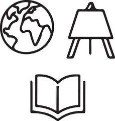Set of education icons. Outline icons for web design and mobile apps