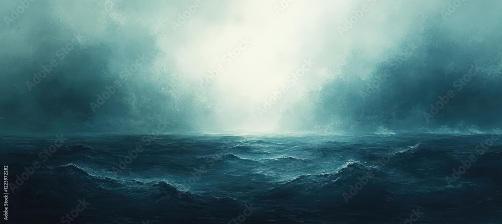 Aufkleber abstract soft teal and white gradient background with gentle textures for calm and tranquil designs