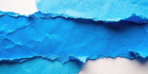 Fototapeta premium Abstract Blue Torn Paper Background, Ripped Paper Texture, Grunge Paper Design, Copy Space, Creative Background