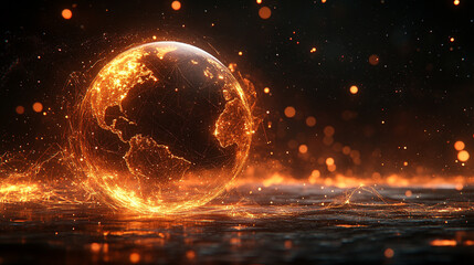 Swirling particles form a glowing sphere shape on a black and transparent background ideal for overlays in screen blending mode evoking energy motion and abstract futuristic vibes

