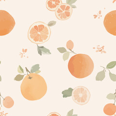 Seamless fabric pattern of lemons in colorful and fresh vector illustration