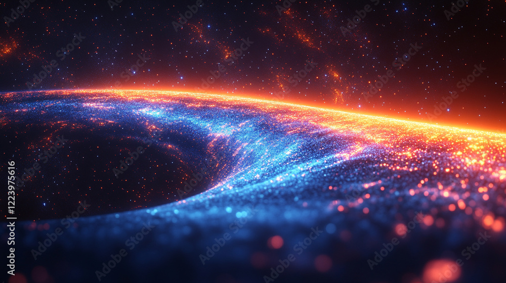 Poster minimalistic bright tone blurred abstract background symbolizing the expansion of the universe moder